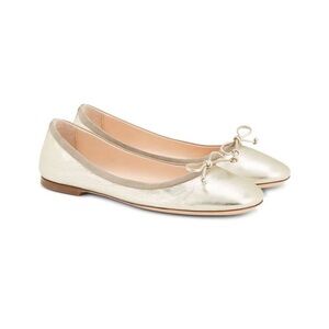 Agl Kala Leather Square Toe Ballet Flat in Gold Metallic size 41 US 10 NWOB